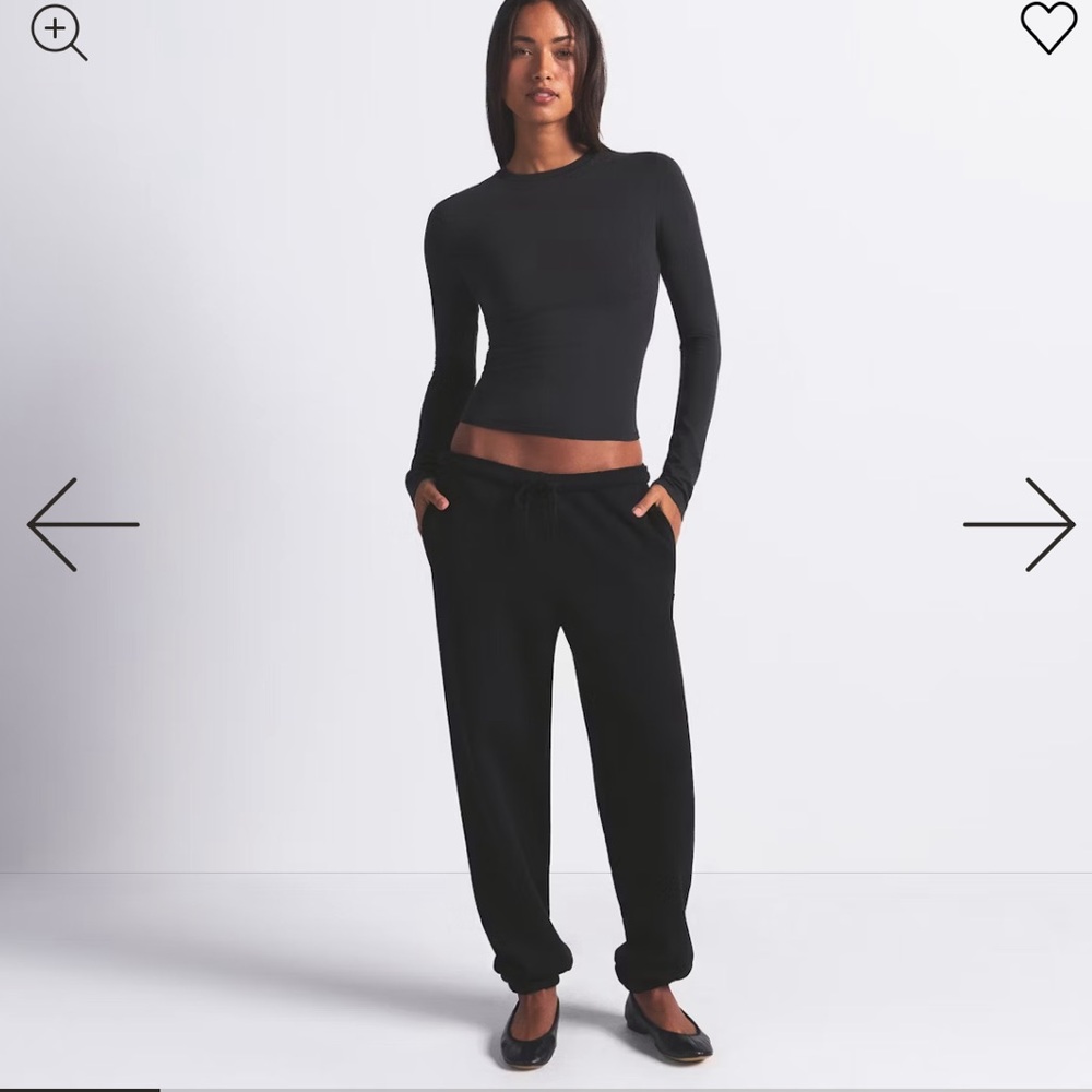 Skims Cotton Fleece Jogger - Onyx